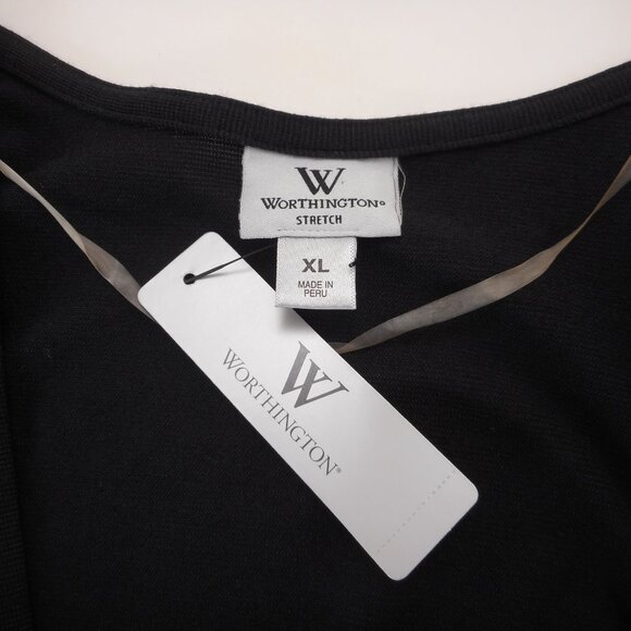 NWT Worthington Size XL Black Cardigan Sweater Sequin Embellished Dolman Sparkle - Picture 7 of 11